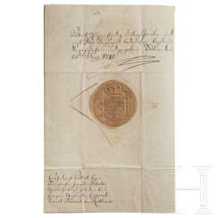König Friedrich II. - Patent für den Fähnrich Ernst Friedrich von Rathenow vom 23.6.1741