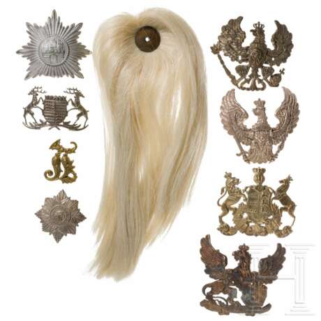 Acht Embleme zu Kopfbedeckungen, Deutsche Staaten im Kaiserreich - Foto 1