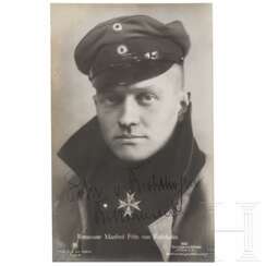 Manfred von Richthofen (1892 - 1918) - Foto-Ansichtskarte (W. Sanke 503) mit Widmung