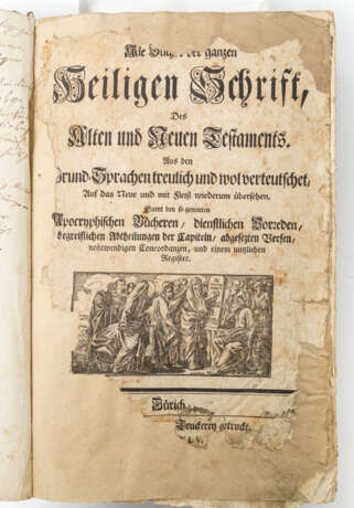 3-teiliges Konvolut religiöser Schriften, 18. Jahrhundert - 1 x großformatige Bibel - Foto 3