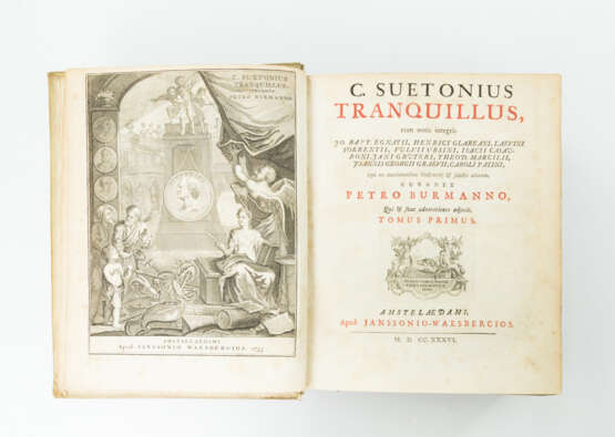 Prächtige Ausgabe der Kaiserbiographien Suetons, Anfang 18. Jahrhundert - Peter Burmann (Hrsg.), "C. Suetonii Tranquilli. De XII. Caesaribus", Amsterdam 1736. - Foto 1