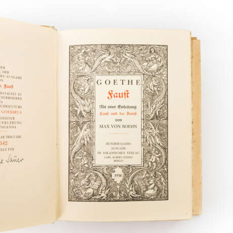 Goethes Faust, Ausgabe Dt. Reich 1933-1945 - "Goethes Faust. Mit einer Einleitung Faust und die Kunst von Max von Boehn. - photo 3