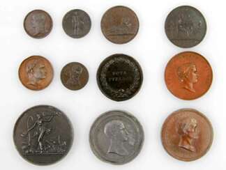 Frankreich - Medaillen, Konvolut: 11 Stück, Abgüsse/Abschläge ca. aus der Mitte des 19. Jahrhundert,