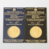 Olympia 1984 Gold-Set mit 3 x 5000 Dinar und 2 x 10 Dollars, - photo 3