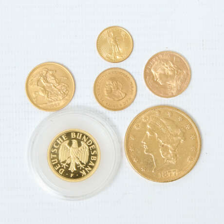 GOLDLOT mit USA 20 Dollars 1877 Liberty Head, - Foto 1