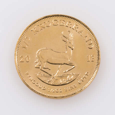 Südafrika/GOLD - 1/2 Krügerrand 2013, stgl., Randfehler, Fingerabdrücke, - photo 2