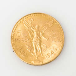 Mexiko/GOLD - 37,5g GOLD fein, 50 Pesos 1946, Libertad, ss-vz., minimale Randfehler,