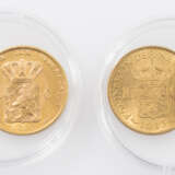 Schönes kleines Goldkonvolut Niederlande - bestehend aus 1 x Niederlande - 10 Gulden 1889, Wilhelm III., vz-stgl, 6,05g Gold fein - Foto 2