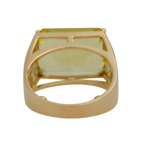Ring mit achteckigem Lemonquarz im Treppenschliff, ca. 12 ct, - фото 4