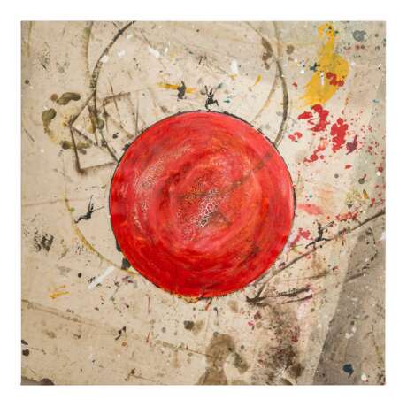HOFFELNER, RAINER (geb. 1964), "Komposition mit tanzenden Figuren um roten Kreis", - photo 2
