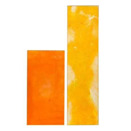 LISCHER, MAX (Künstler 20./21. Jahrhundert), PAAR abtrakte Kompositionen "Gelb" und "Orange", - photo 1