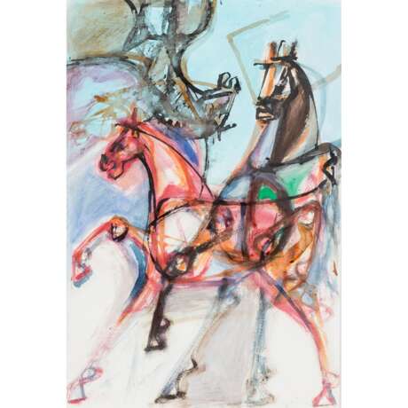 ROTT, das ist LUIGI ROTTONARA (Italien. Künstler 20./21. Jahrhundert), "Pferde", - фото 1