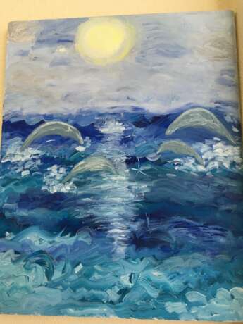Лунное море Холст Масляные краски Мифологическая живопись 2015 г. - фото 1