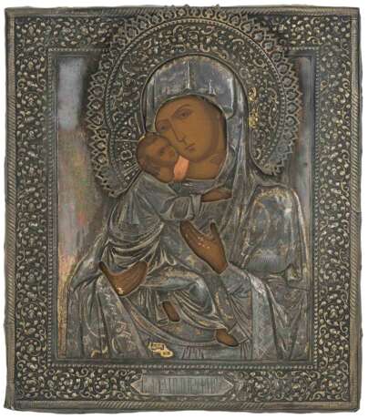 Gottesmutter von Wladimir mit vergoldetem Silberoklad - photo 1