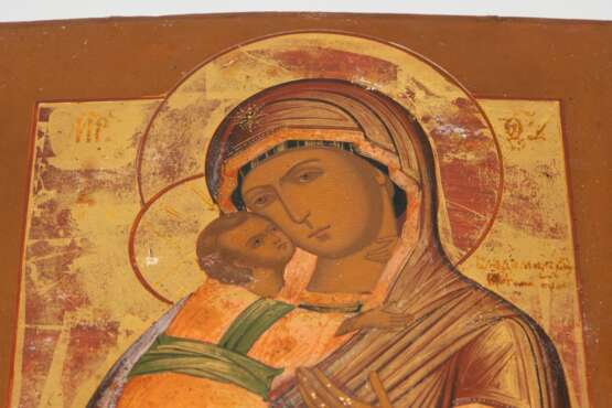 Gottesmutter von Wladimir mit vergoldetem Silberoklad - Foto 3
