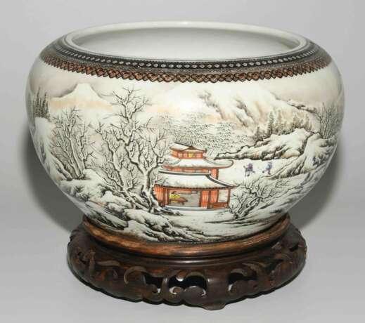 Cachepot mit Winterlandschaft - Foto 2