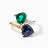 Smaragd-Saphir-Brillant-Ring - photo 2