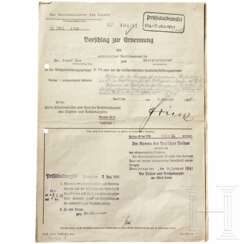 A proposal appointment signed by Wilhelm Frick