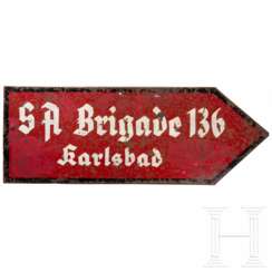Schild der "SA Brigade 136 Karlsbad"