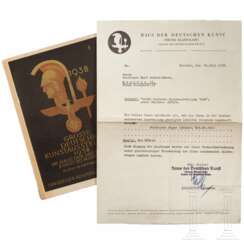 Prof. Kurt Schmid-Ehmen (1901 - 1968) - Verkaufsbeleg für eine "Weibliche Figur (Bronze; KatalogNr. 894)", 1938