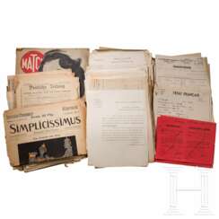 Umfangreiche Gruppe an Dokumenten aus der Zeit der deutschen Besatzung 1940/41