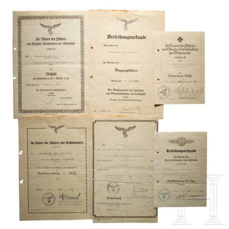 Urkunden eines Oberfeldwebels im Jagdgeschwader 2 "Richthofen" - фото 1