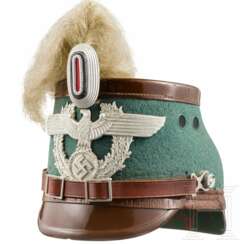 Tschako für Mannschaften/Wachtmeister der Gendarmerie mit Paradebusch