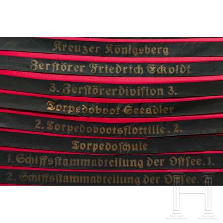 Sammlung 18 Mützenbänder der deutschen Marine - фото 3