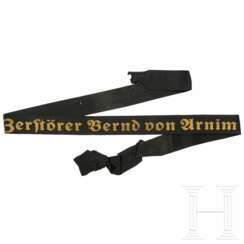 Mützenband der Deutschen Kriegsmarine - "Zerstörer Bernd von Arnim"