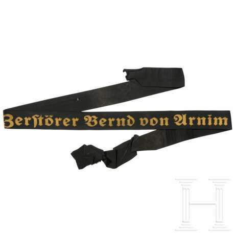 Mützenband der Deutschen Kriegsmarine - "Zerstörer Bernd von Arnim" - фото 1