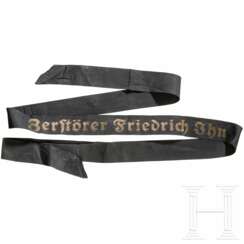Mützenband der Deutschen Kriegsmarine "Zerstörer Friedrich Ihn"