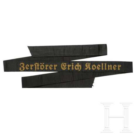 Mützenband der Deutschen Kriegsmarine - "Zerstörer Erich Koellner" - Foto 1