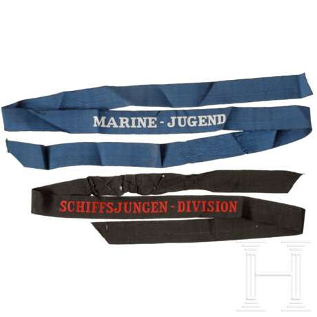 Mützenbänder "Marine-Jugend" und "Schiffsjungen-Division" - фото 1