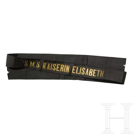 Mützenband der K.u.K. Kriegsmarine "S.M.S. Kaiserin Elisabeth" - Foto 1
