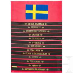 Ca. 85 Mützenbänder, überwiegend von der Königlich Schwedischen Marine "Swedish Marinen"