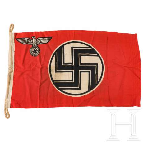 Reichsdienstflagge mit Herstellerstempelung und Abnahmestempel der Kriegsmarine - Foto 1