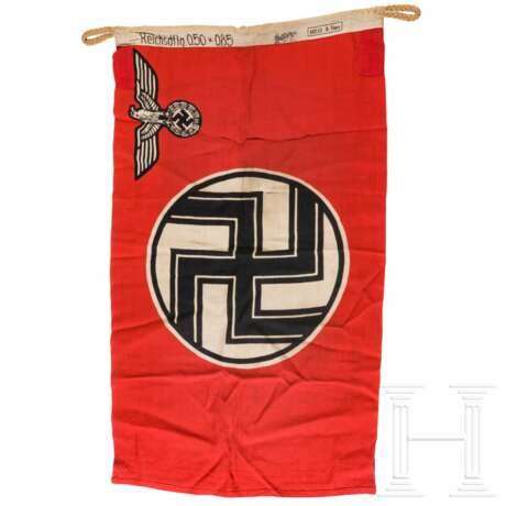 Reichsdienstflagge mit Herstellerstempelung und Abnahmestempel der Kriegsmarine - Foto 2