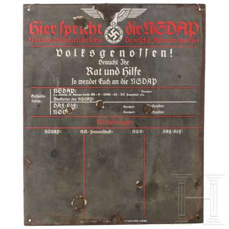Emaille-Tafel "Hier spricht die NSDAP" - Foto 1