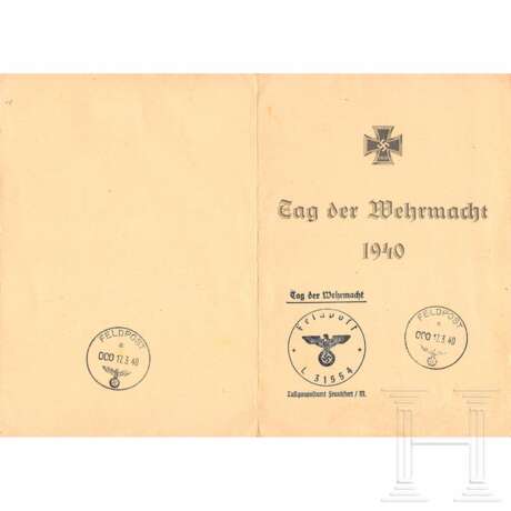 "Tag der Wehrmacht" 1940 - zwei Gedenkblätter - Foto 1