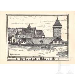 WHW-Postkarten, Markenheftchen, Ostlandspende - elf Ansichtskarten