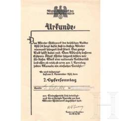 Urkunden - Spendenbelege - WHW - Schreiben