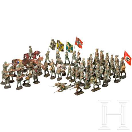 Große Gruppe Spielzeug-Figuren der 7 cm-Serie, deutsch, 1. Hälfte 20. Jahrhundert - Foto 1