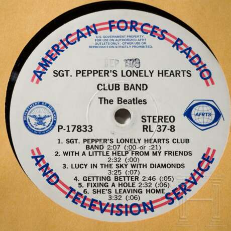 Zehn Schallplatten der AFRTS (Armed Forces Radio & Television Service) - Beatles und weitere Interpreten - photo 2