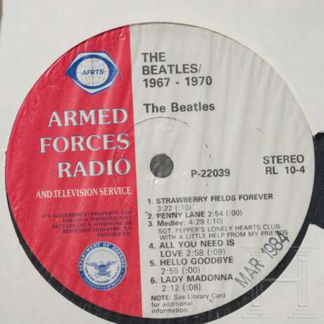 Neun Schallplatten der AFRTS (Armed Forces Radio & Television Service) - Beatles und weitere Interpreten - Foto 8