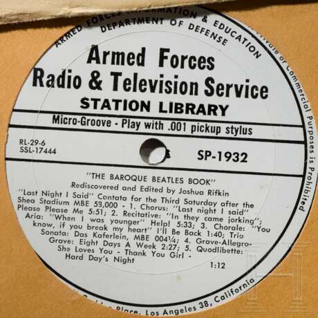 Zehn Schallplatten der AFRTS (Armed Forces Radio & Television Service) - Beatles und weitere Interpreten - photo 7