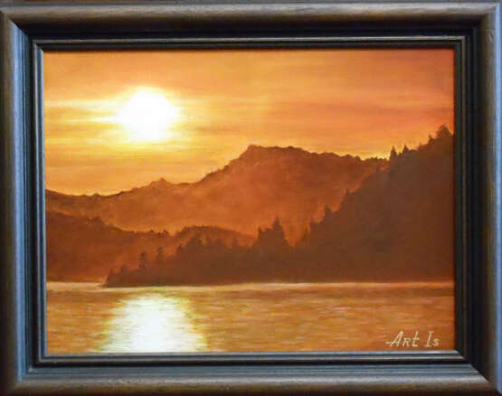 „Sonnenuntergang“ Leinwand Ölfarbe Impressionismus Landschaftsmalerei 2019 - Foto 1