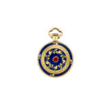 METIVAR: Orologio da tasca in oro 18K decorato con smalto blu, verde e rosso - photo 2