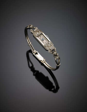 ORFINA | Orologio da polso da donna in oro bianco e diamanti con bracciale semirigido - фото 1