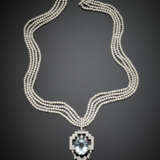 TAVERNA | Collier a quattro fili di perle coltivate intervallate da distanziatori in oro bianco - Foto 1