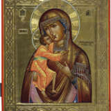 Fein gemalte Ikone mit der Gottesmutter Feodorowskaja - Foto 1